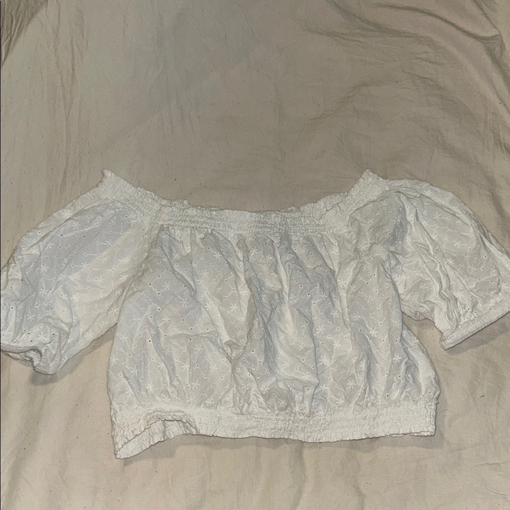 White Off-Shoulder H&M Women's Top
